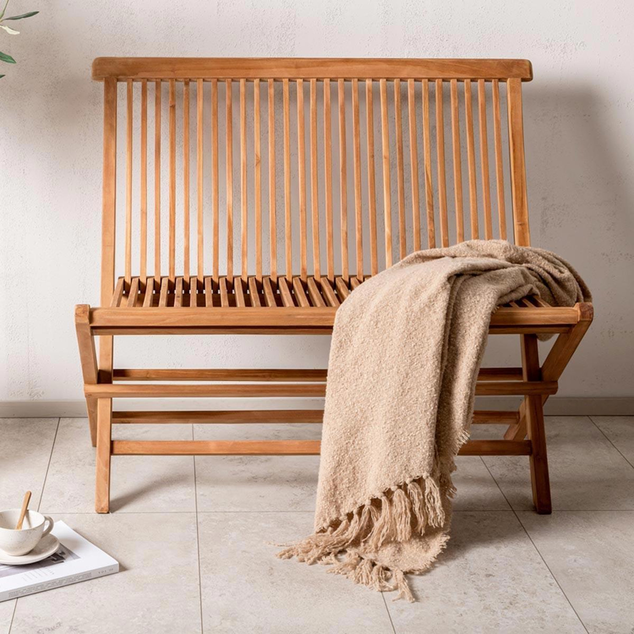 Voir la diapositive 6 : Paris Prix Banc de jardin pliable en teck  ghana  100cm naturel