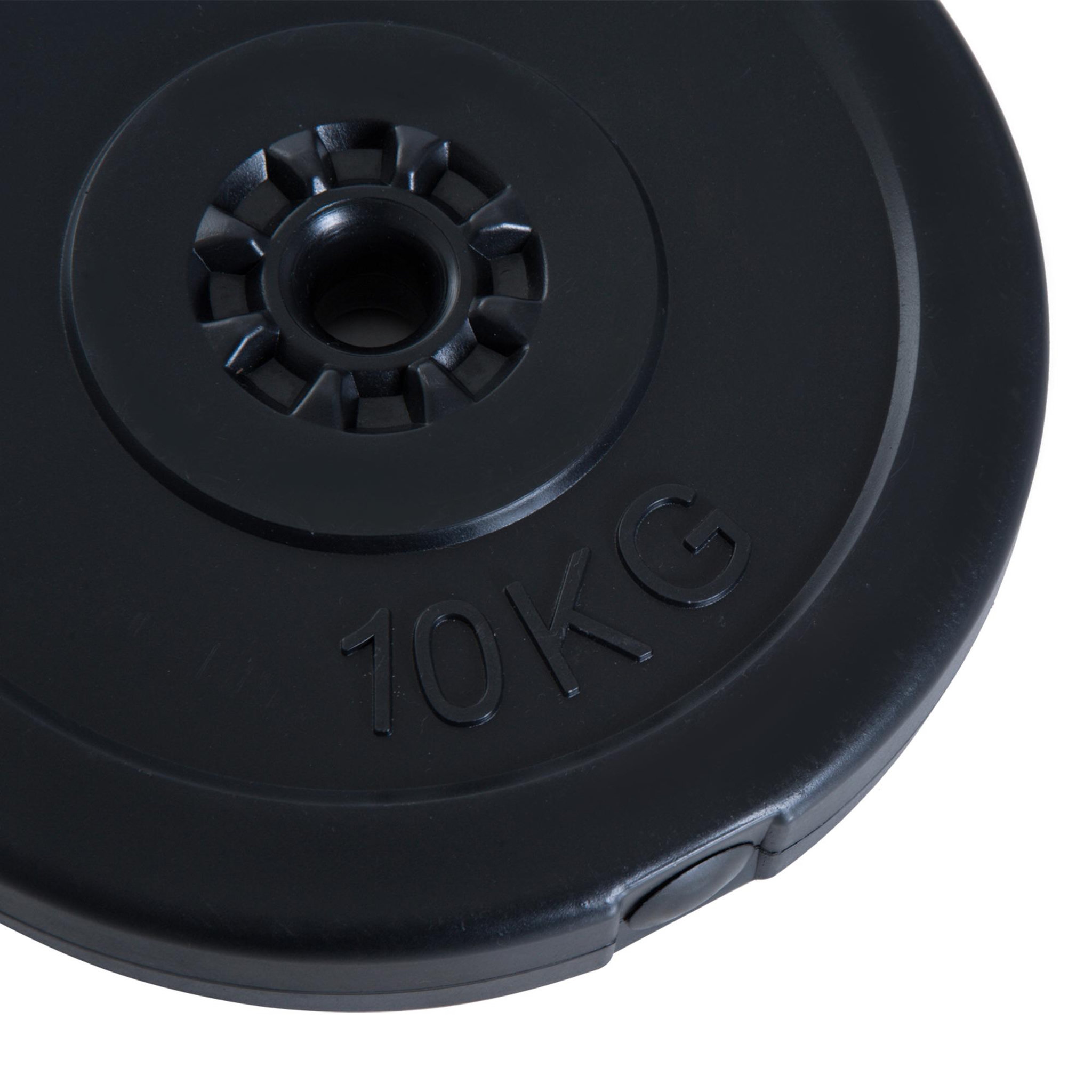 Voir la diapositive 6 : HOMCOM Disques de poids - lot de 4 disques d'haltère - ensemble de poids 5 kg et 10 kg - poids total 30 kg - entraînement musculaire & haltérophilie - hdpe noir