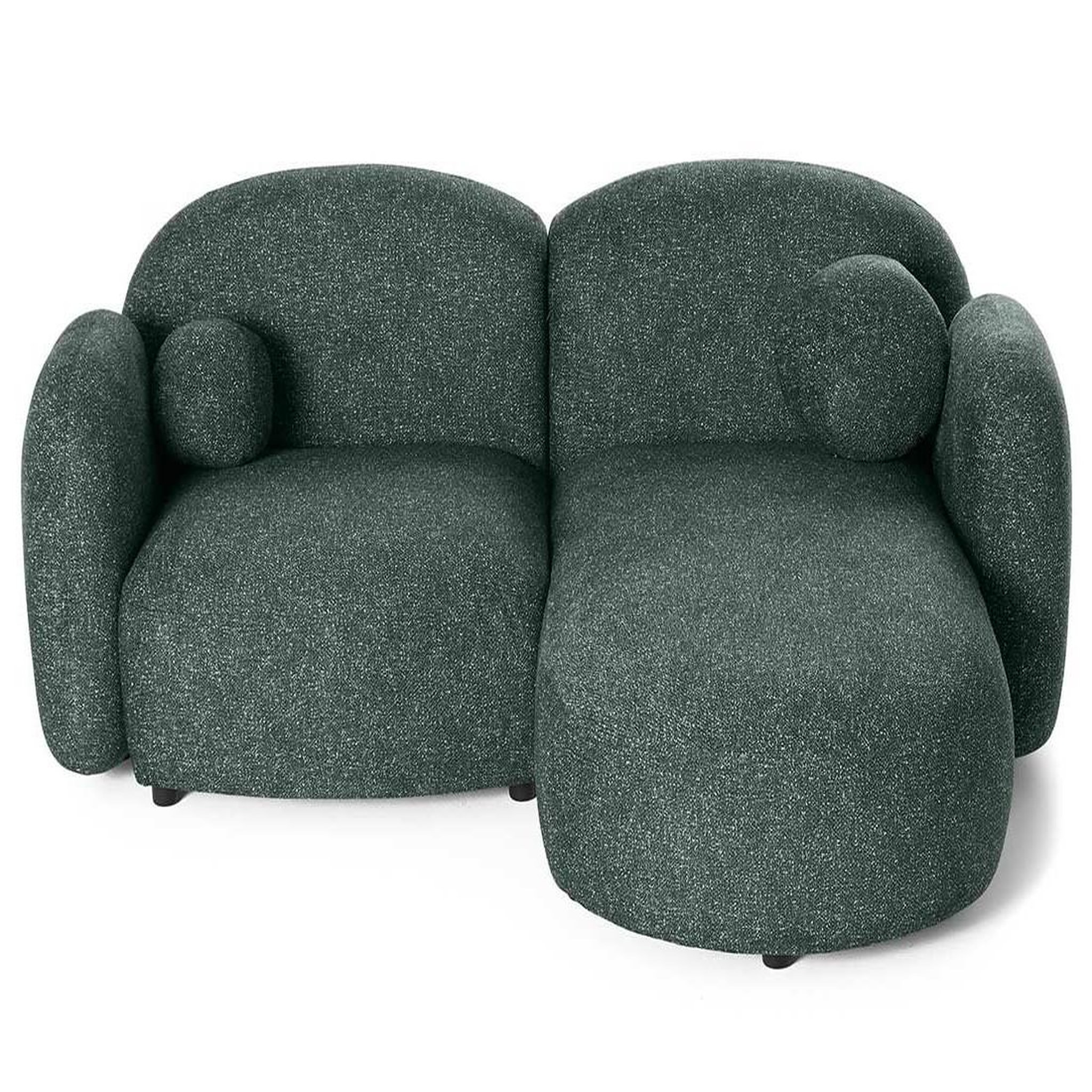 Voir la diapositive 2 : LISA DESIGN Velris - canapé d'angle droit 3 places en tissu moucheté