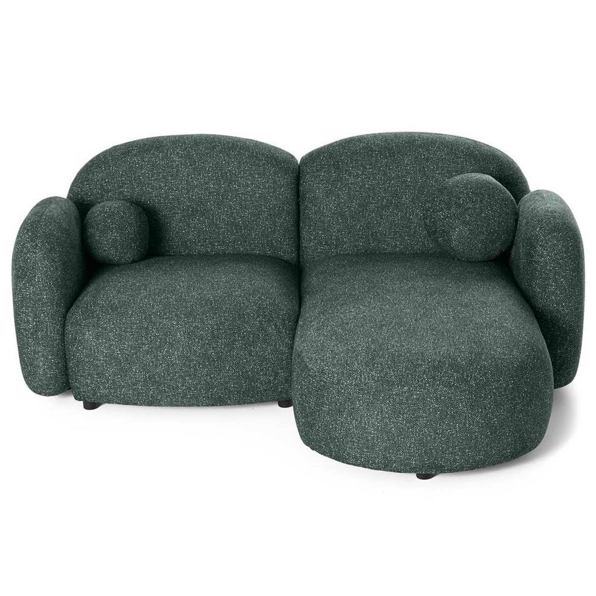 LISA DESIGN Velris - canapé d'angle droit 3 places en tissu moucheté