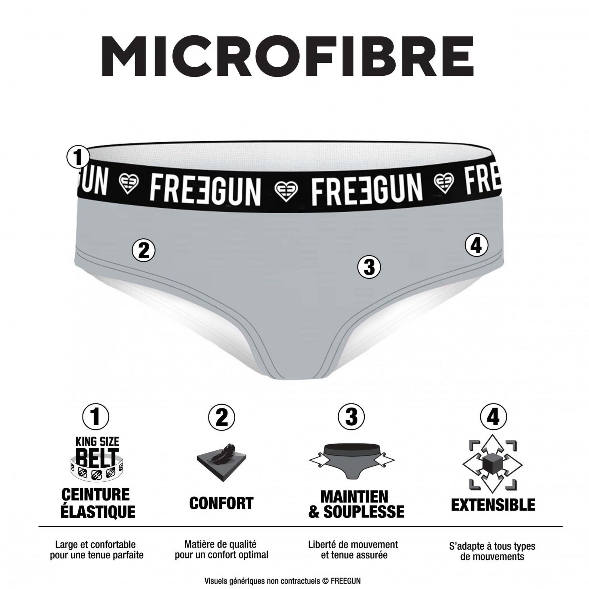 Voir la diapositive 4 : FREEGUN Pack surprise de 5 boxers microfibre femme