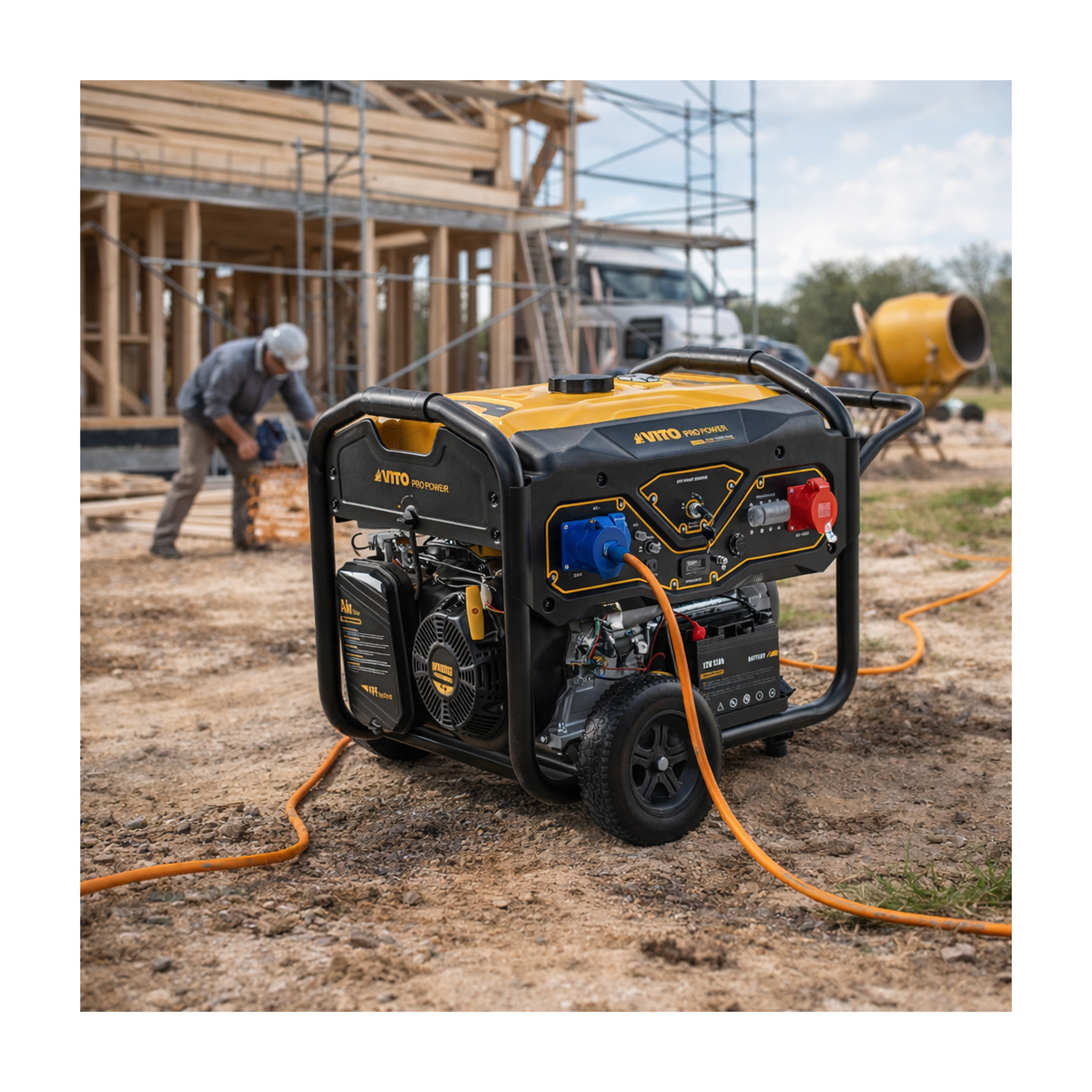 Voir la diapositive 5 : VITO Groupe électrogène 8.0kVA 18CV 230V/400V Démarrage éléctrique / manuel AVR, 25L, Maison Chantier VITO