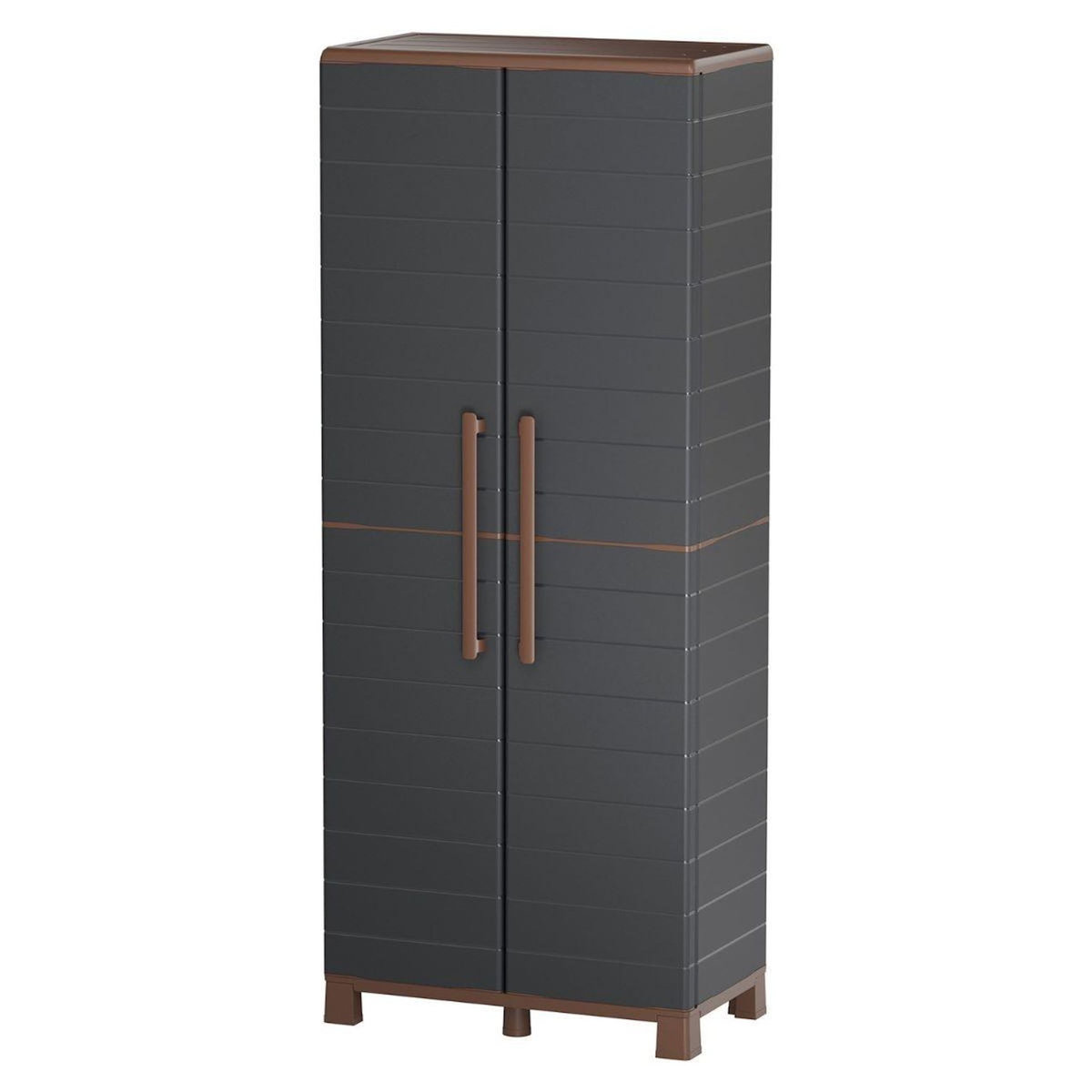 ART PLAST Armoire de rangement Anthracite 2 portes 3 Etagères réglables 68 x 37 x 169cm - Meuble de Garage Atelier Buanderie Artplast