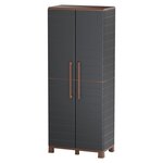 ART PLAST Armoire de rangement Anthracite 2 portes 3 Etagères réglables 68 x 37 x 169cm - Meuble de Garage Atelier Buanderie Artplast
