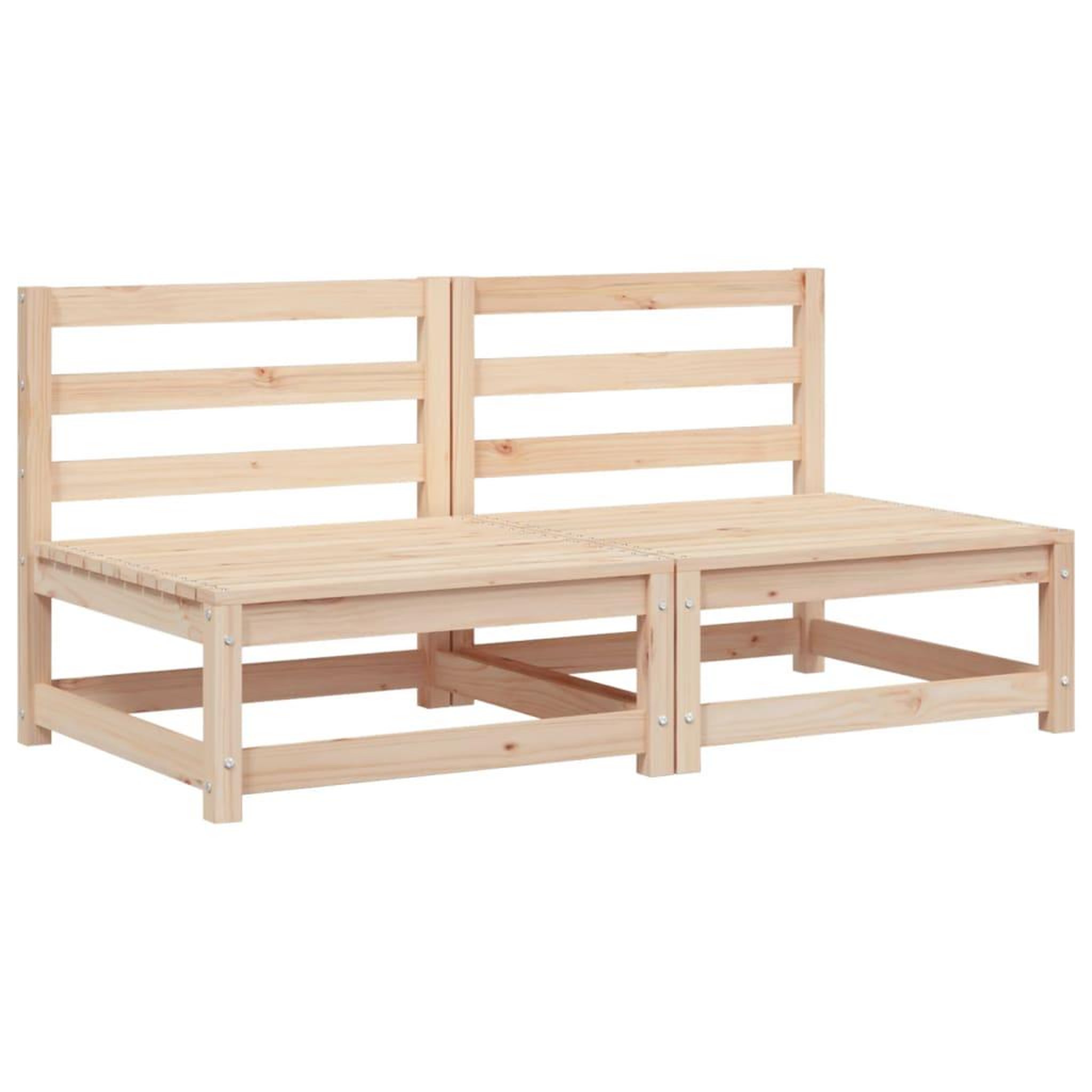 Voir la diapositive 2 : VIDAXL Canapes de jardin sans accoudoirs 2 pcs blanc bois pin massif