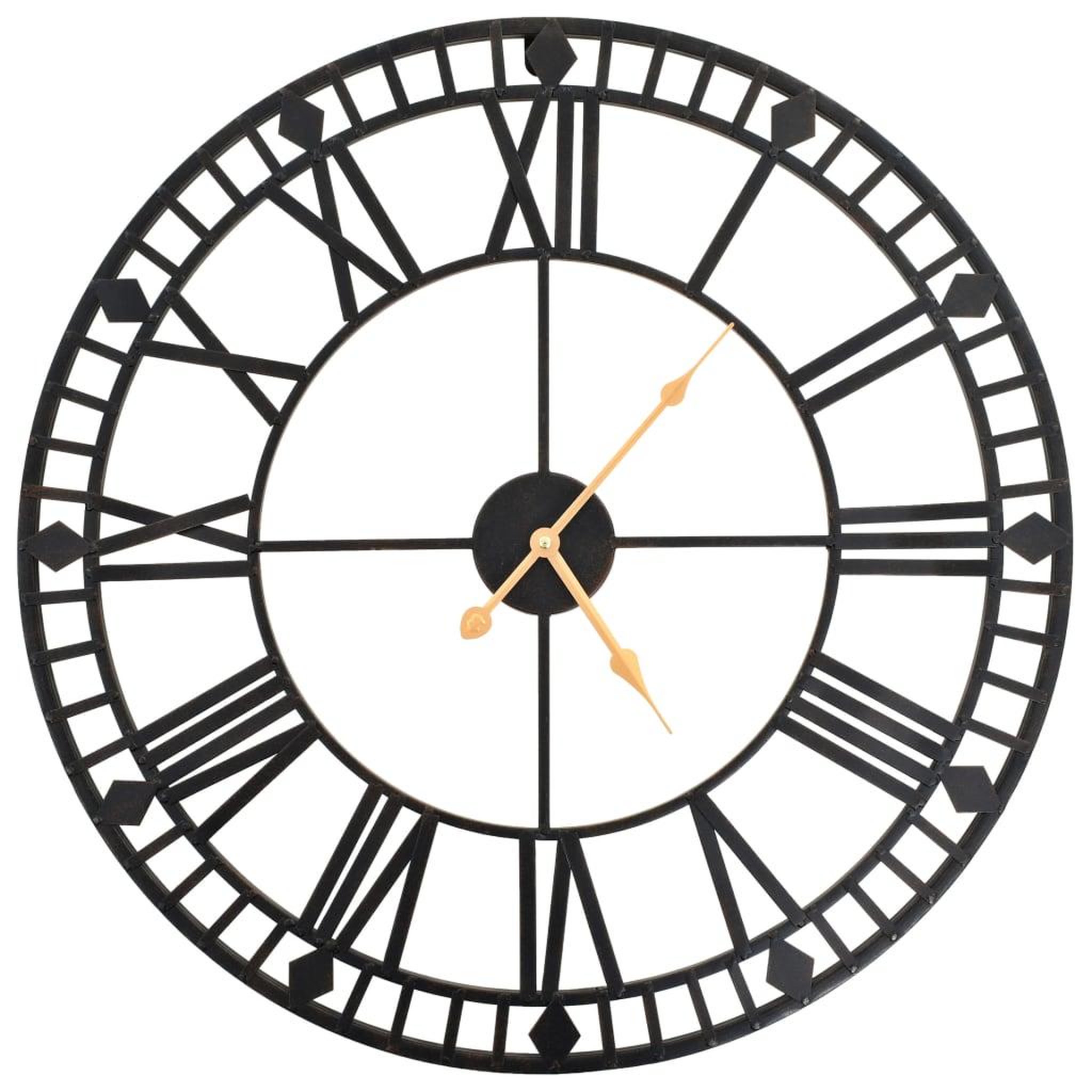 VIDAXL Horloge murale vintage avec mouvement a quartz metal 60 cm xxl