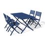 Voir la diapositive 2 : Paris Prix Table de Jardin Pliante & 4 Chaises  Marius  140cm Bleu Marine