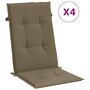 Voir la diapositive 2 : VIDAXL Coussins de chaise a dossier haut lot de 4 taupe melange tissu