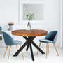 Voir la diapositive 4 : Paris Prix Table Ronde Extensible  Zefane  110-260cm Noir & Noyer