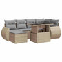 Voir la diapositive 2 : VIDAXL Salon de jardin avec coussins 7 pcs beige resine tressee