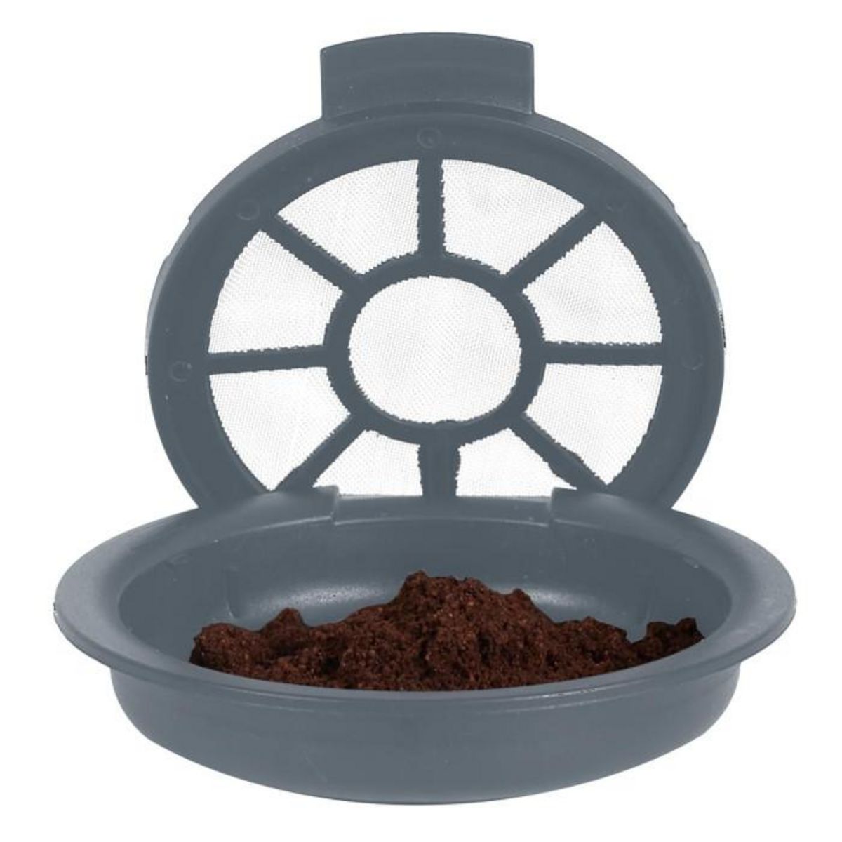 Paris Prix Lot de 2 Capsules à Café  Réutilisables  6cm Gris