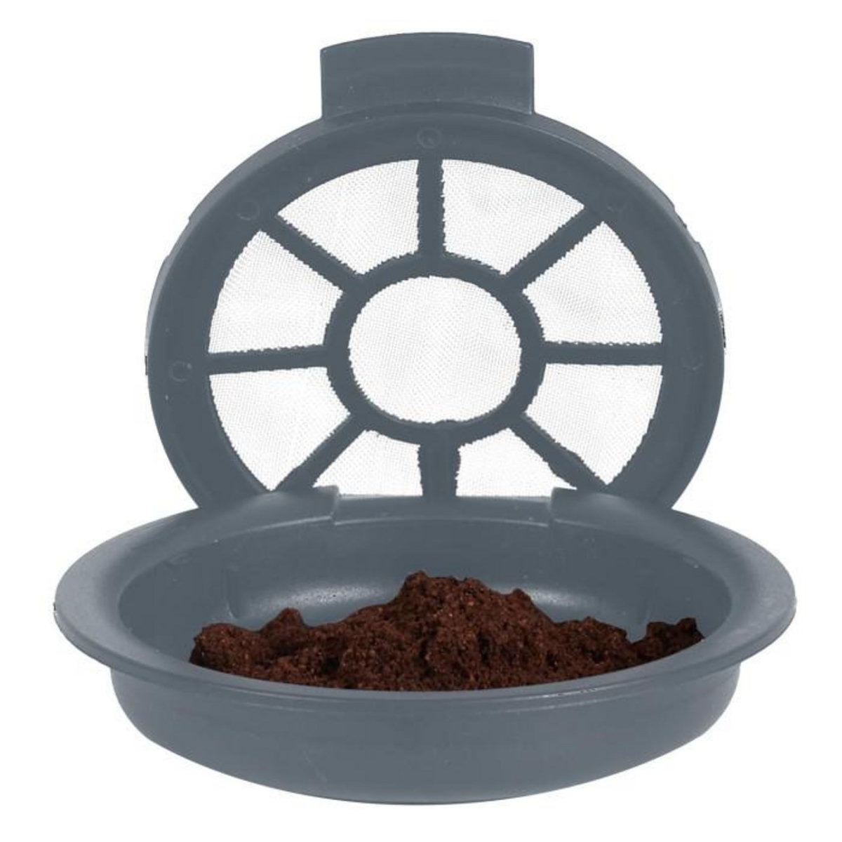 Paris Prix Lot de 2 Capsules à Café  Réutilisables  6cm Gris