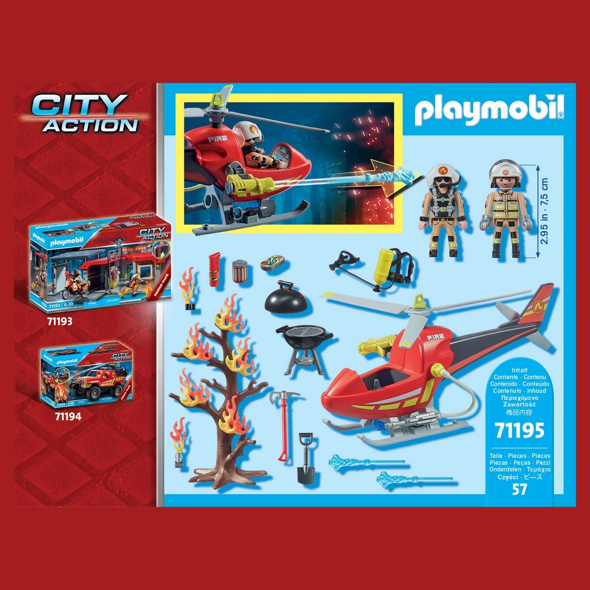 PLAYMOBIL 71195 Hélicoptère pompiers 