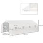Voir la diapositive 3 : OUTSUNNY Serre tunnel de jardin dim. 5,93L x 3l x 2H m porte + 8 fenêtres enroulables acier galvanisé bâche PE haute densité blanc