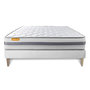 Voir la diapositive 2 : SEPTNUITS Matelas + sommier kit blanc Memo Spring Ressorts ensachés MAXI épaisseur