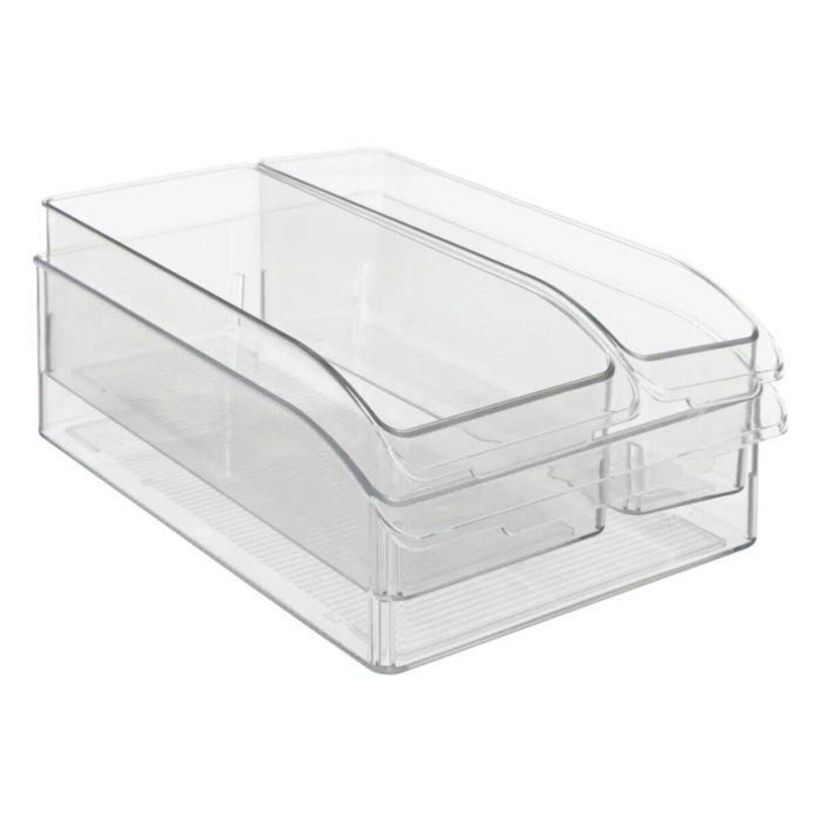 FIVE Lot de 3 Bacs de Rangement Frigo  Smart Fridge  30cm Transparent