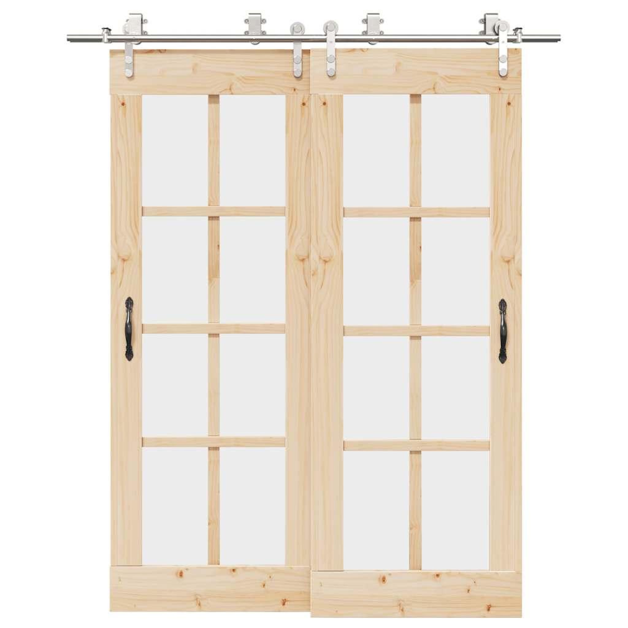 VIDAXL Kit fixation porte coulissante 183 cm Acier inoxydable Argente