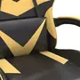 VIDAXL Chaise de jeu pivotante Noir et dore Similicuir