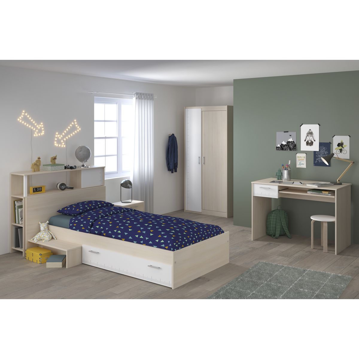 Lit enfant avec tiroir et tablette SACHA