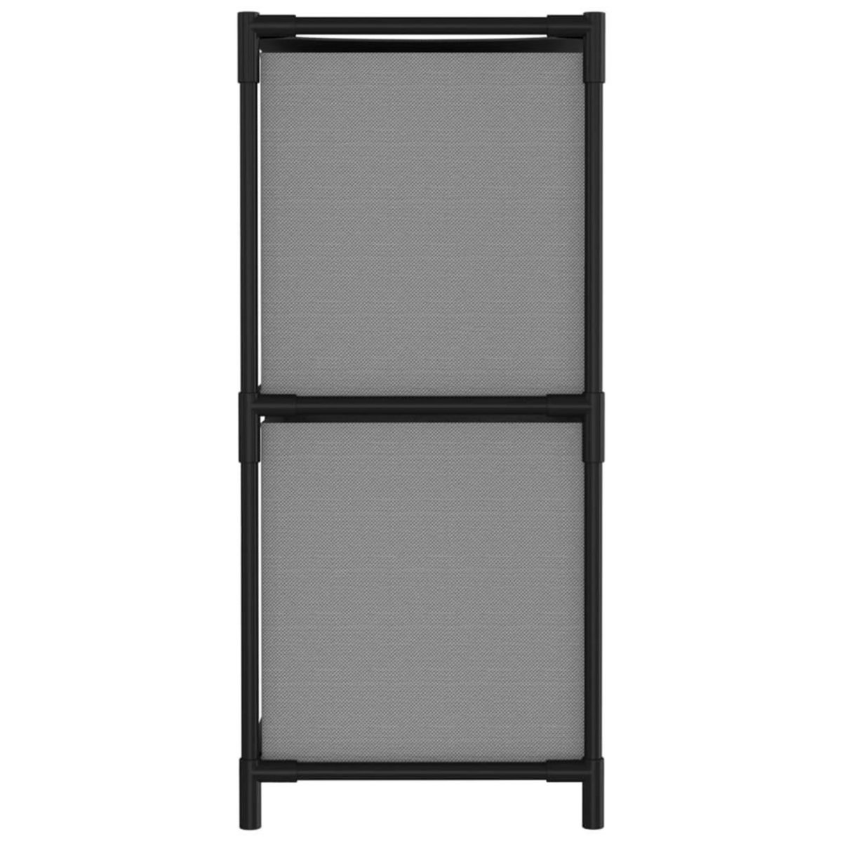VIDAXL Armoire de rangement 4 paniers en tissu Gris 63x30x71 cm Acier