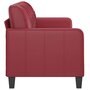 Voir la diapositive 4 : VIDAXL Canape a 3 places Rouge bordeaux 180 cm Similicuir