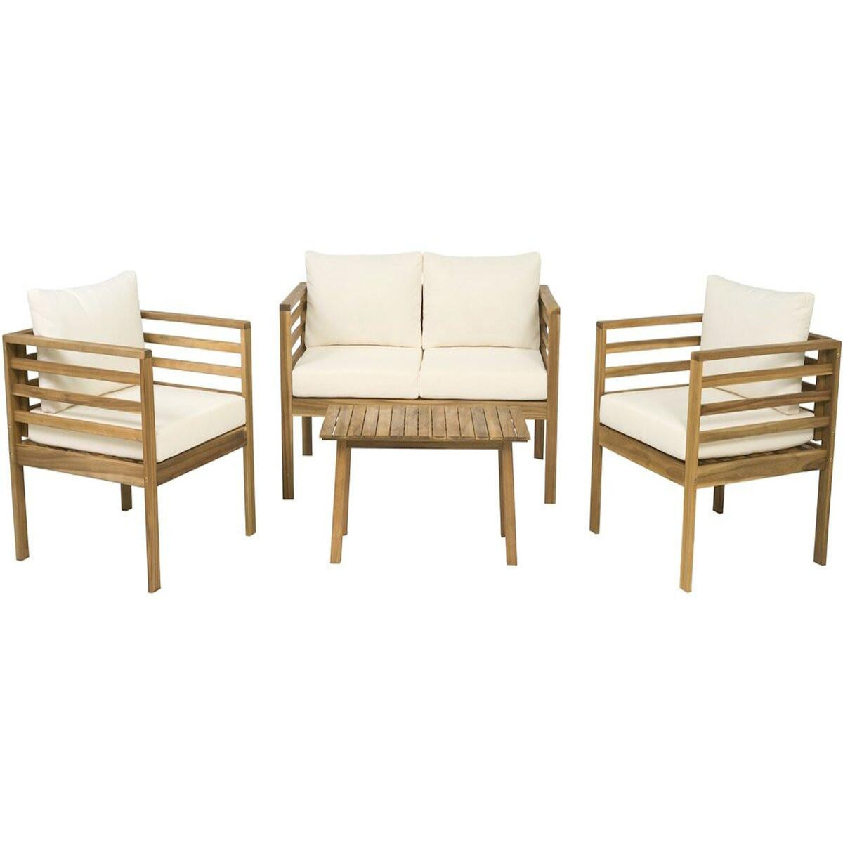 Habitat et Jardin Salon de jardin en bois avec coussins inclus  Beckham  - 4 places - Beige