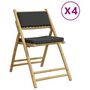 Voir la diapositive 2 : VIDAXL Chaises de bistro pliantes lot de 4 coussins gris fonce bambou