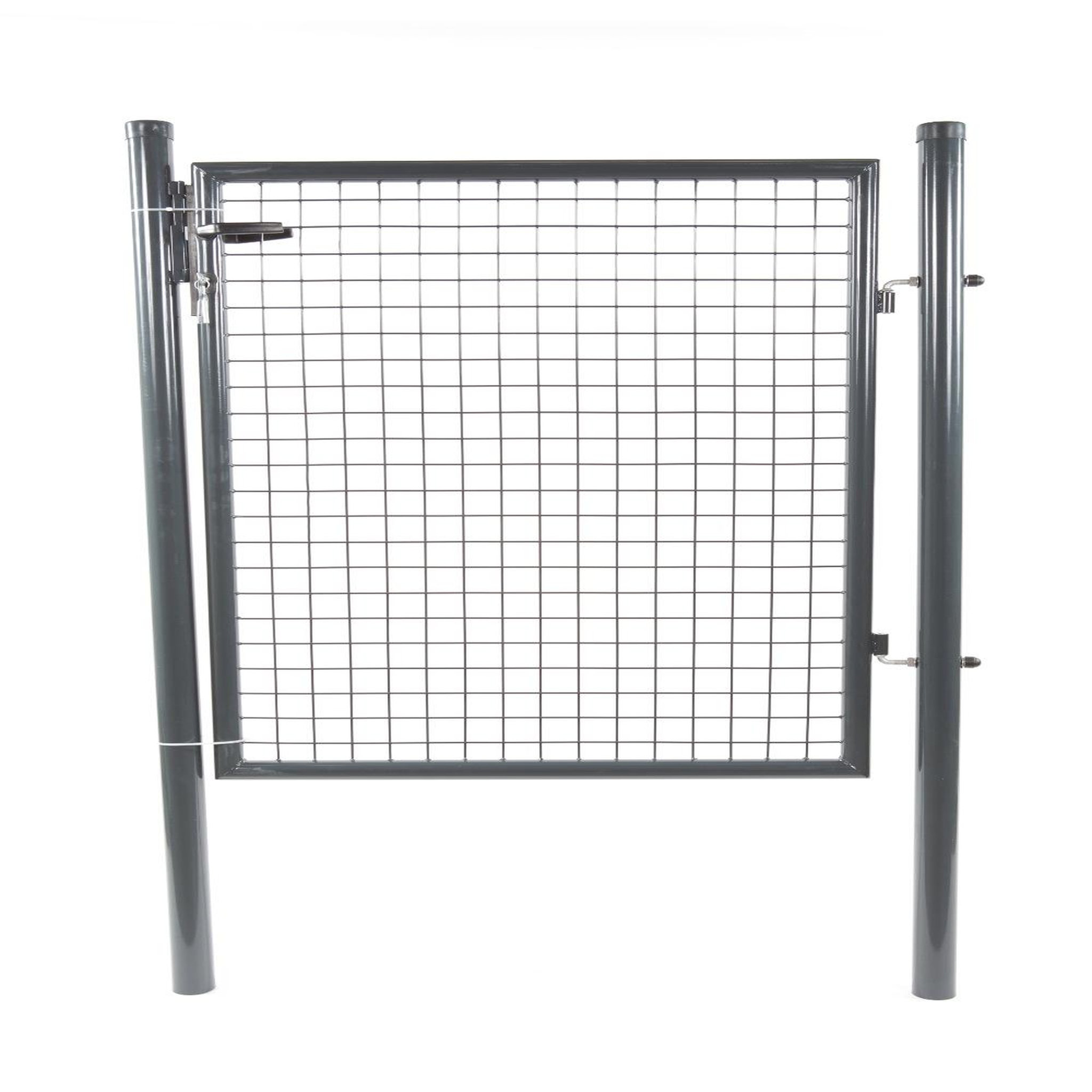 CENTRALE BRICO Portillon grillagé GRIS - H. 2,00 x L. 1,00 m + serrure