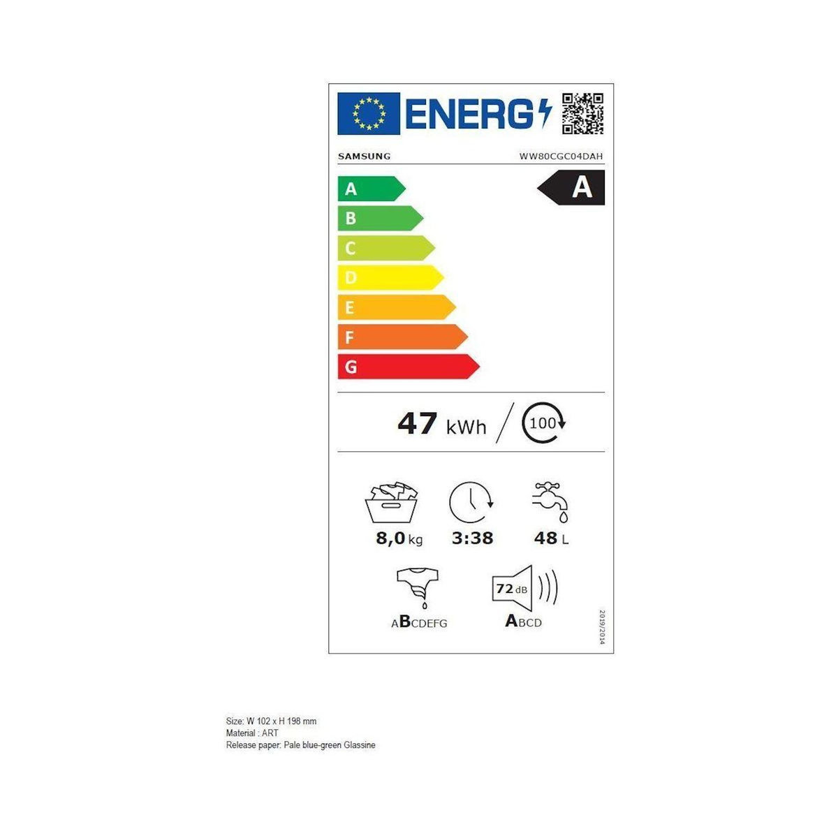 Samsung Lave linge hublot WW80CGC04DAH