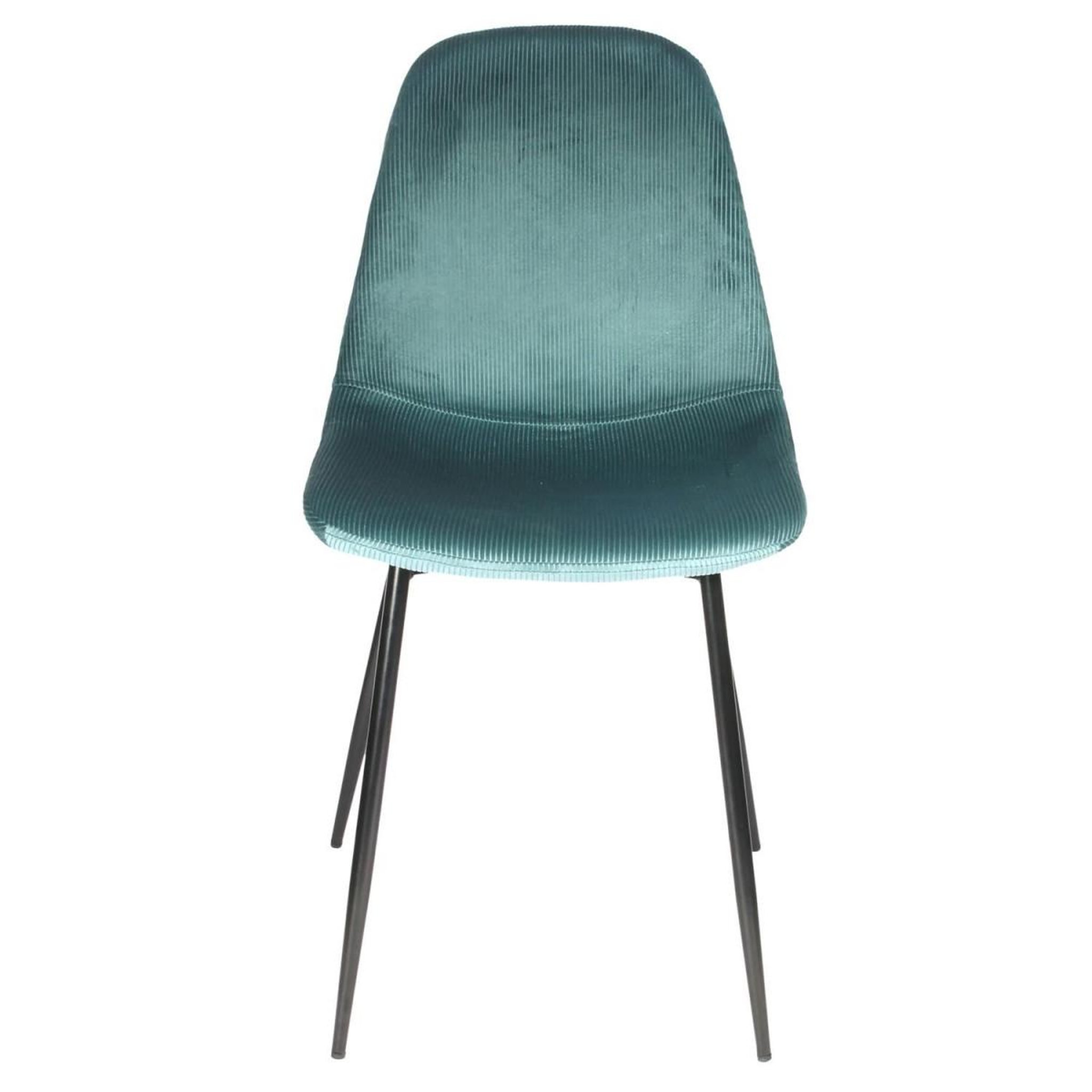 Voir la diapositive 3 : The Home Deco Factory Lot de 4 chaises velours  giulia  85cm bleu canard