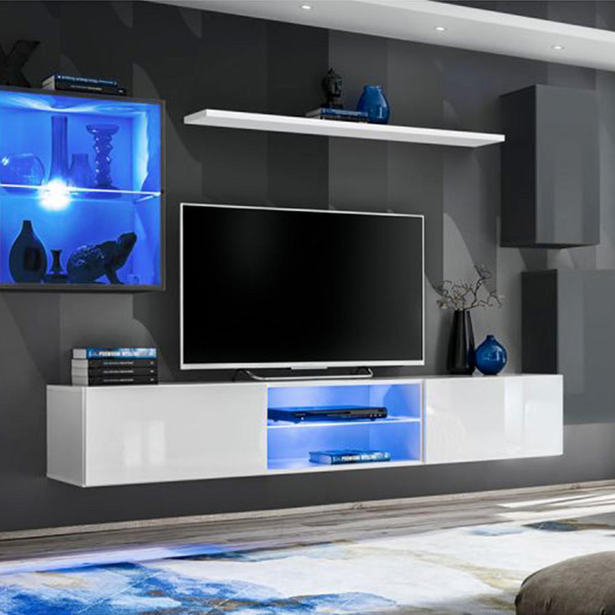 Voir la diapositive 1 : Paris Prix Ensemble meuble tv  switch xxiii  250cm gris & blanc