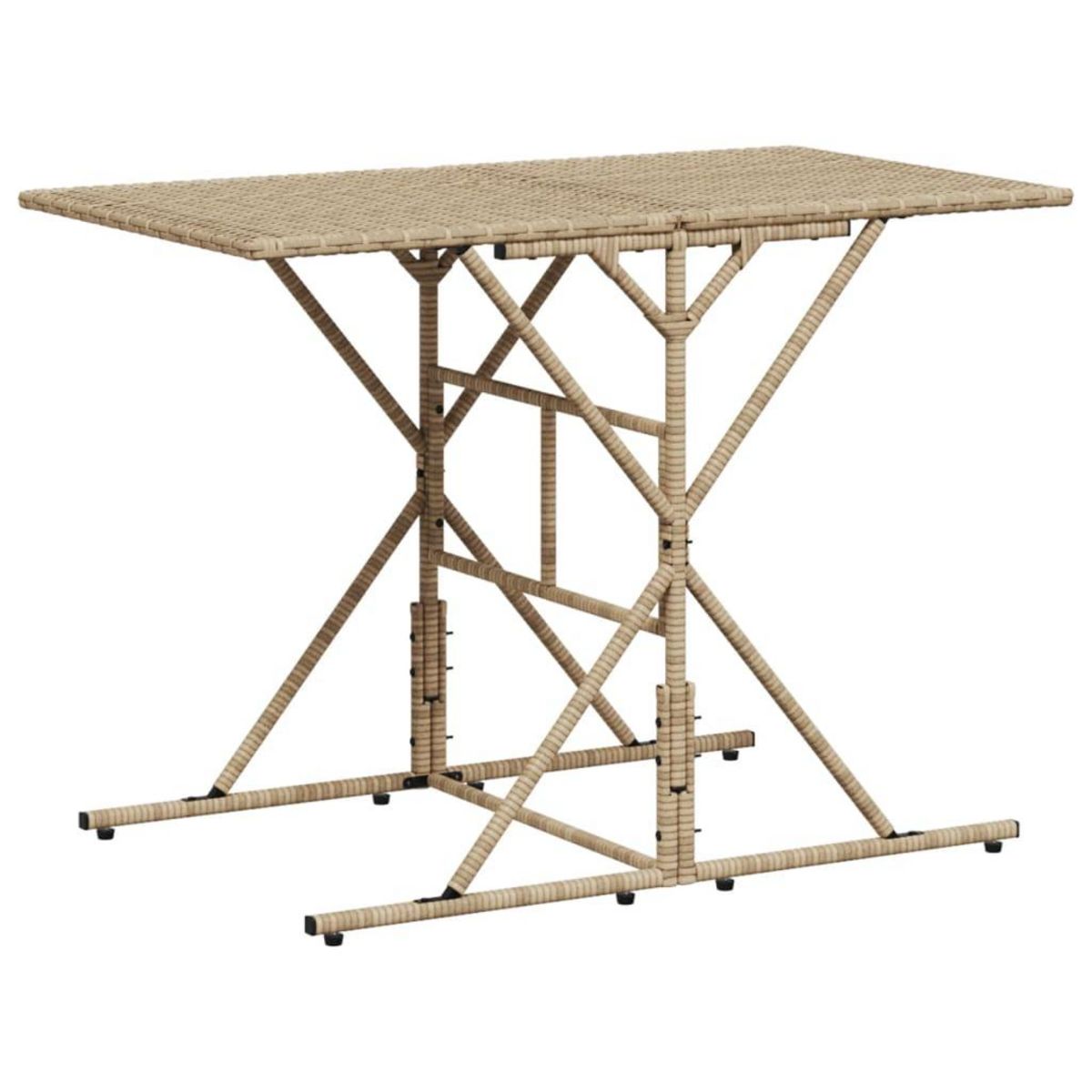 VIDAXL Ensemble a manger de jardin et coussins 7 pcs beige poly rotin