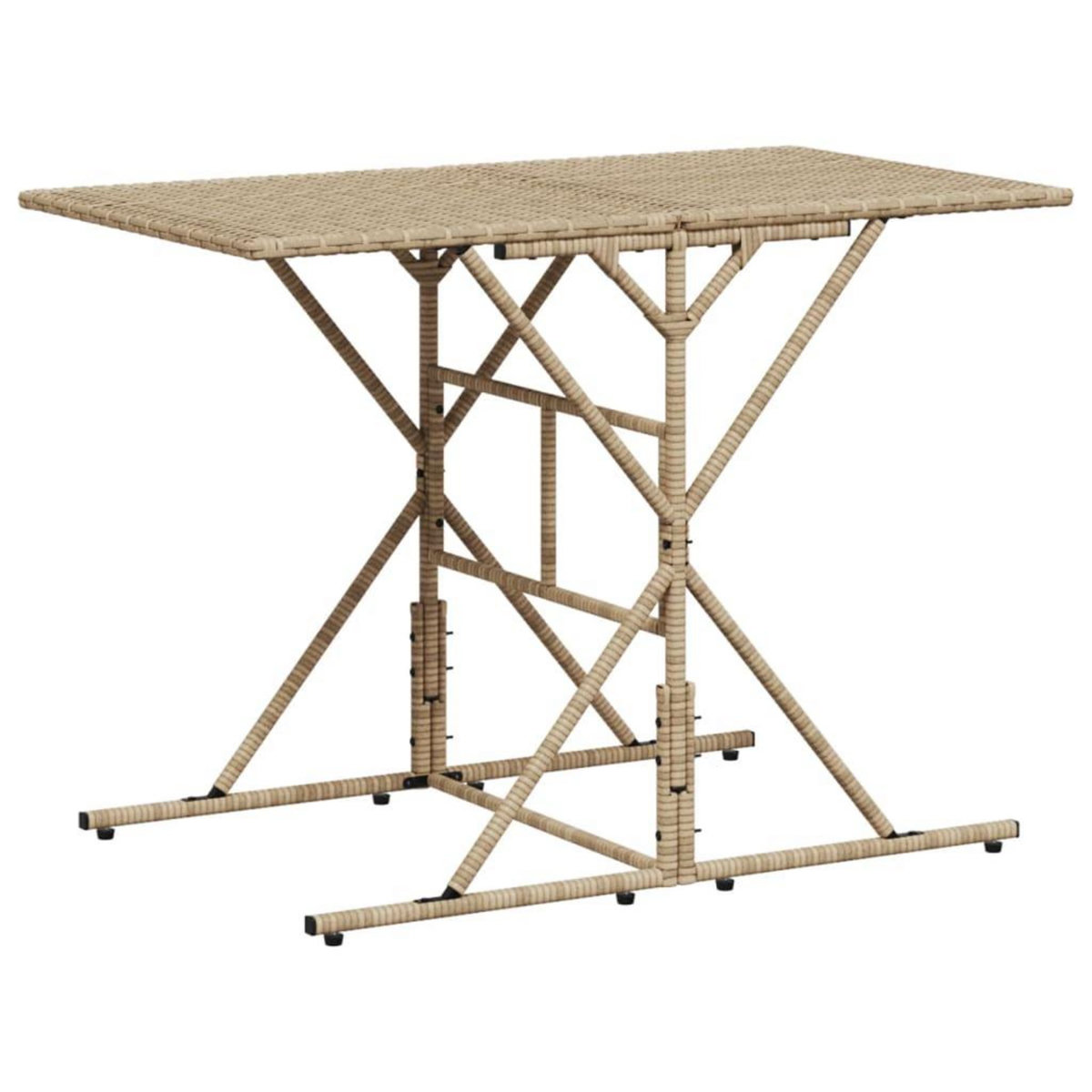 VIDAXL Ensemble a manger de jardin et coussins 7 pcs beige poly rotin