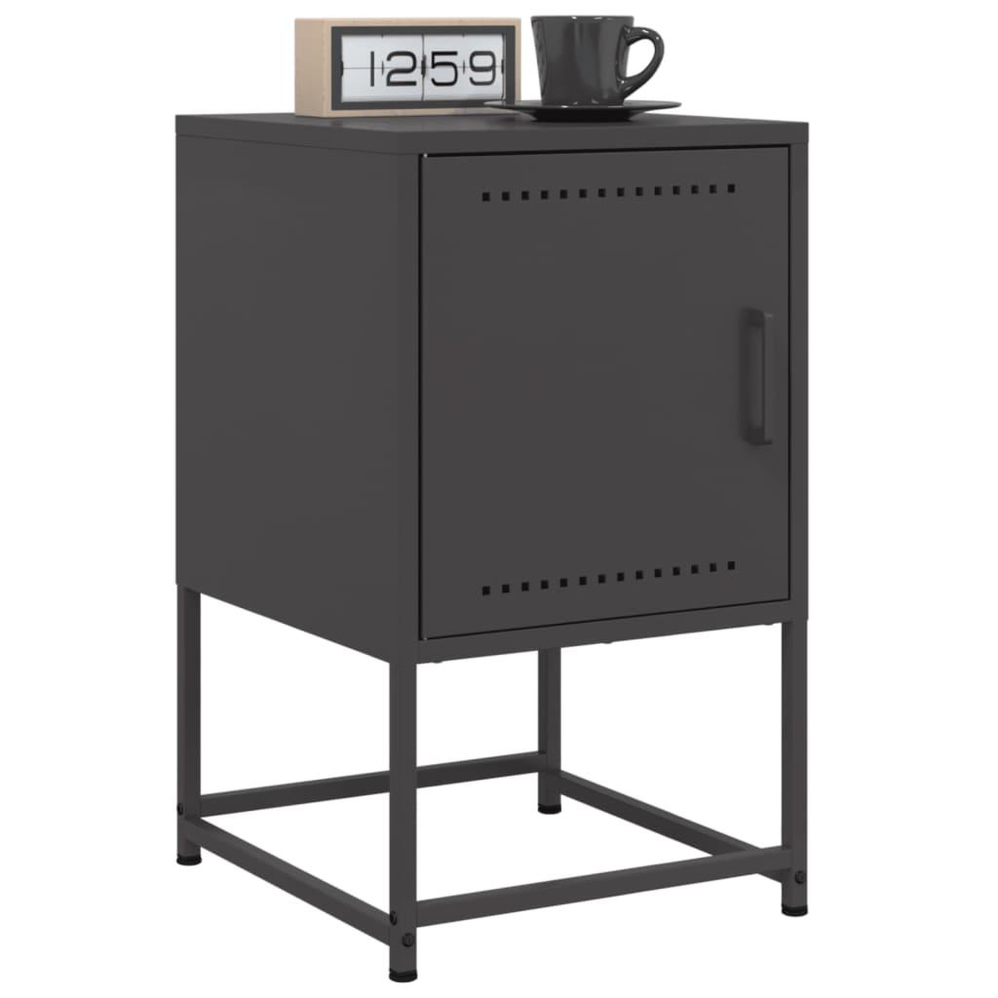 Voir la diapositive 4 : VIDAXL Table de chevet noir 36x39x60,5 cm acier