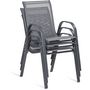 Voir la diapositive 7 : Inkazen Lot de 4 chaises de jardin empilables - Acier/Polyester - Anthracite