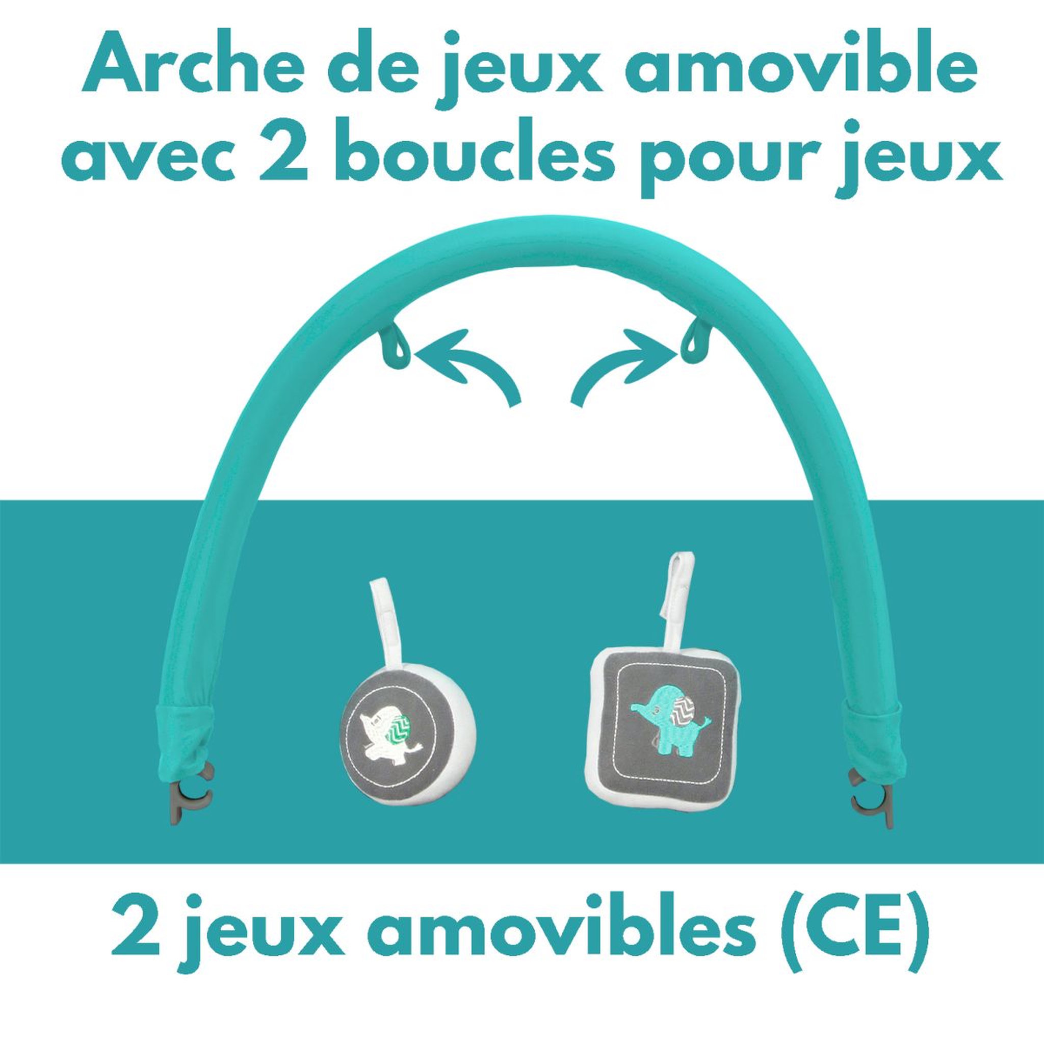 Voir la diapositive 4 : BAMBISOL Transat multipostions avec arche 