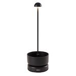 Lumisky Lampe de table sans fil LED BASKET BLACK – Design Franco Pagliarini – Dimmable – Aluminium noir – Blanc chaud – IP65 – H31 cm