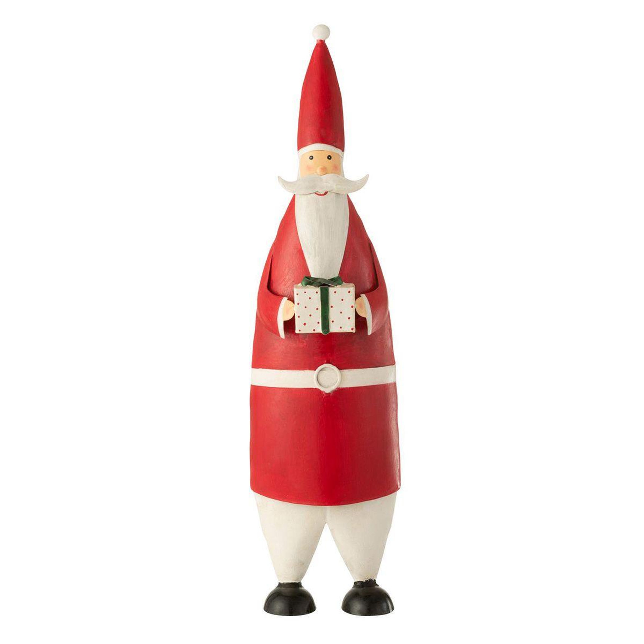 J-LINE Statue déco père noël  cadeau  61cm rouge