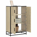 VIDAXL Buffet haut chene sonoma 68x35x106,5 cm bois ingenierie metal