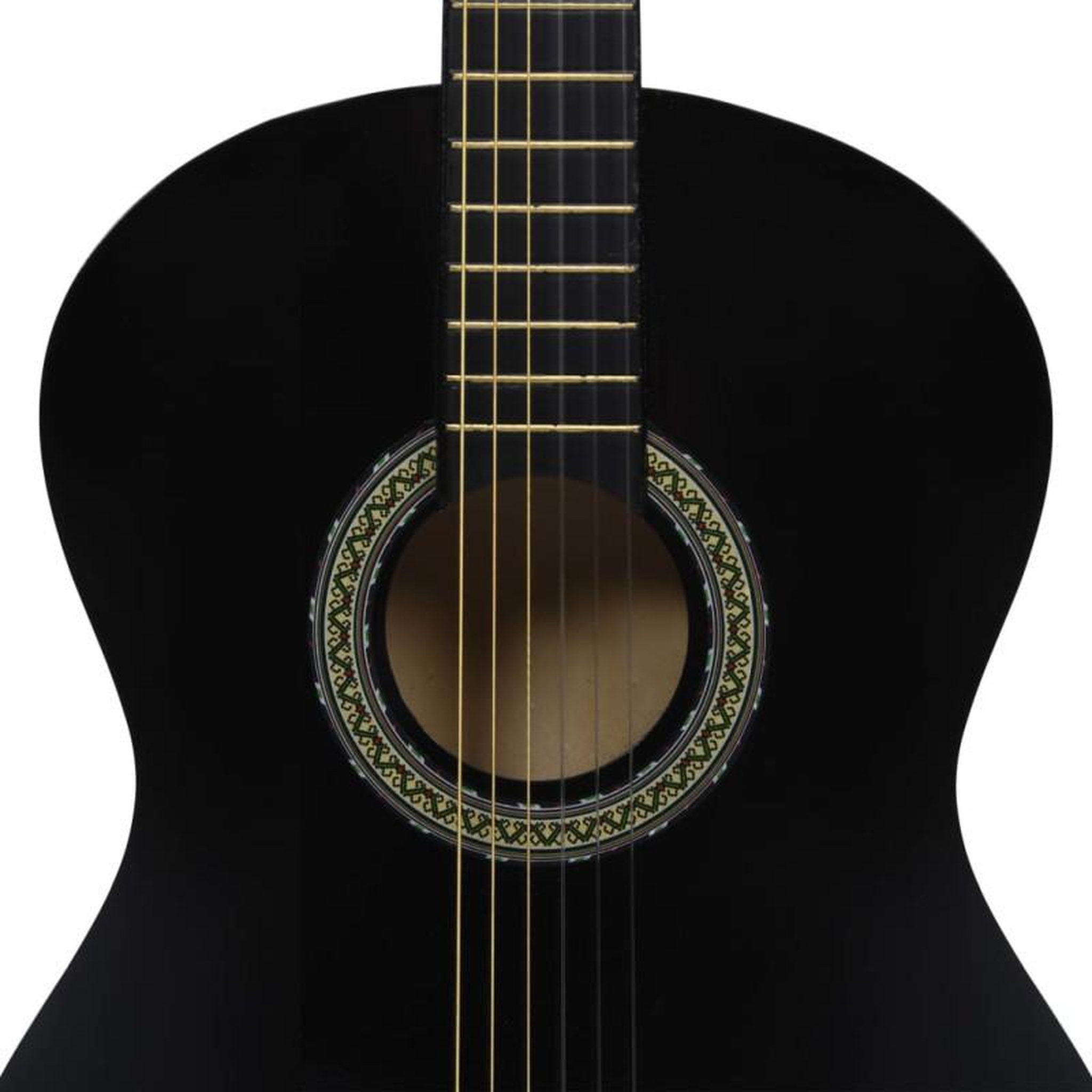 Voir la diapositive 5 : VIDAXL Guitare classique pour débutants Noir 4 4 39 Tilleul