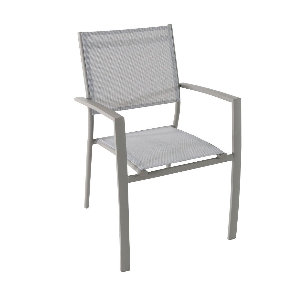 CREADOR Lot de 6 fauteuils de jardin taupe CLARA
