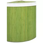 VIDAXL Panier a linge d'angle Bambou Vert 60 L