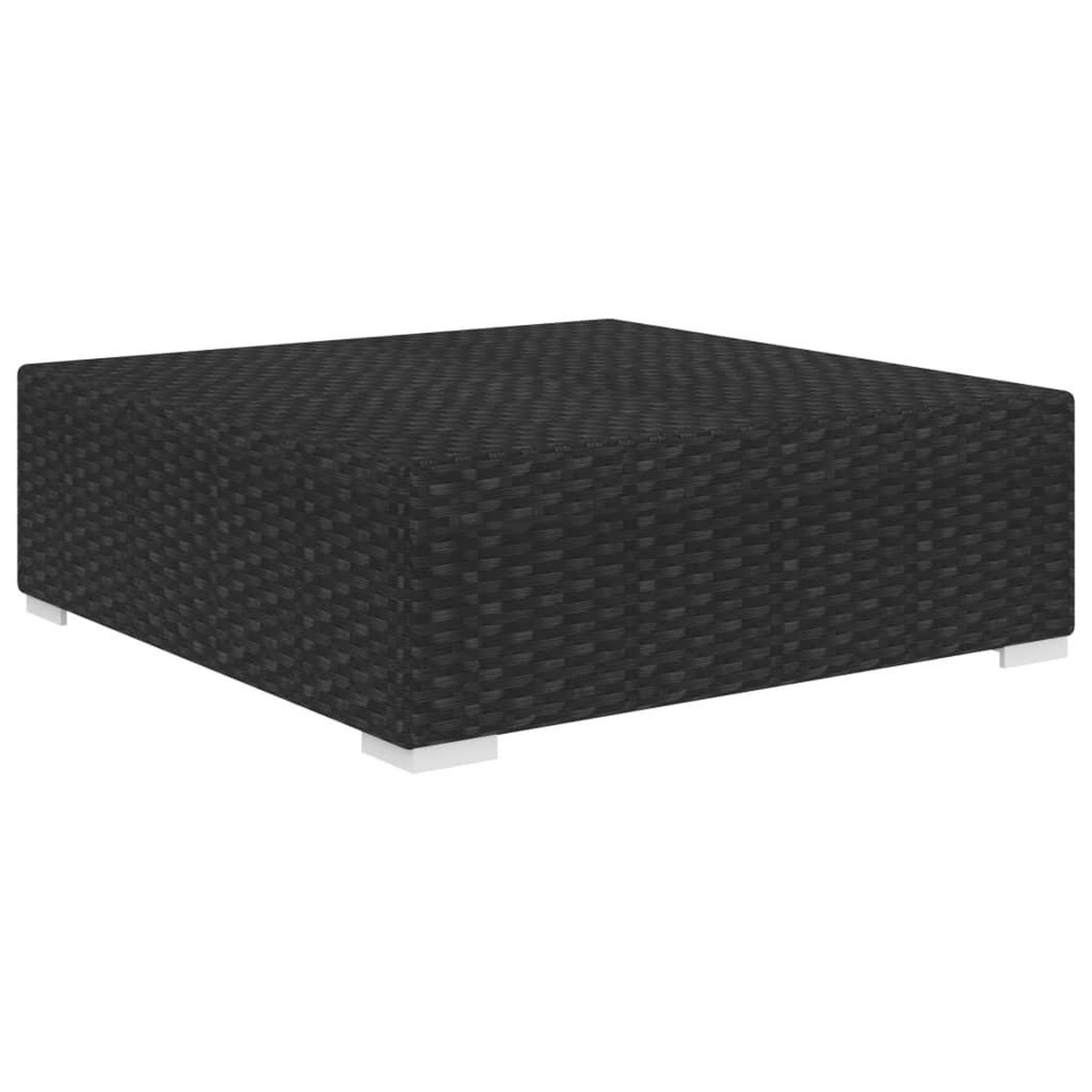 Voir la diapositive 2 : VIDAXL Repose-pied sectionnel 1 pc avec coussin Resine tressee Noir