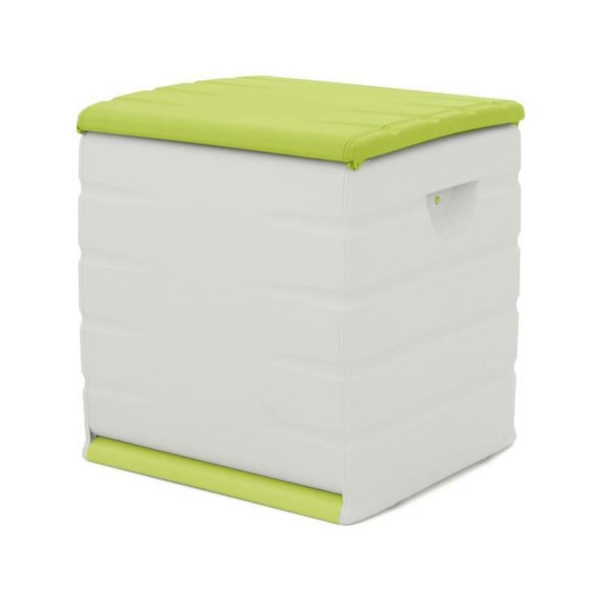 PLASTIKEN PLASTIKEN Coffre cadenassable avec roulettes - 190 L - Fonctionnel et esthetique - Beige et Pistache