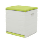 PLASTIKEN PLASTIKEN Coffre cadenassable avec roulettes - 190 L - Fonctionnel et esthetique - Beige et Pistache