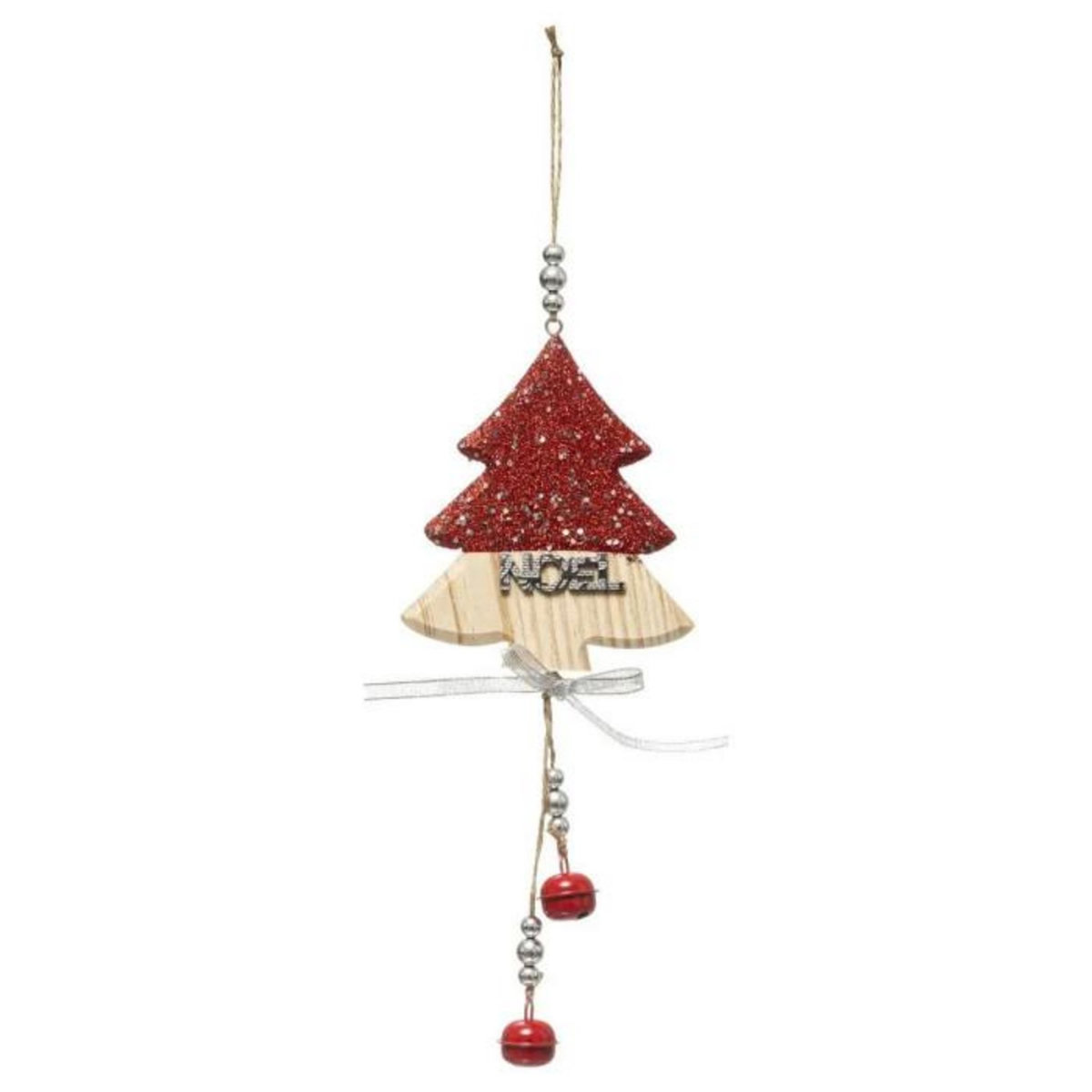 ATMOSPHERA Sujet de Noël Déco  Sapin Long  32cm Rouge