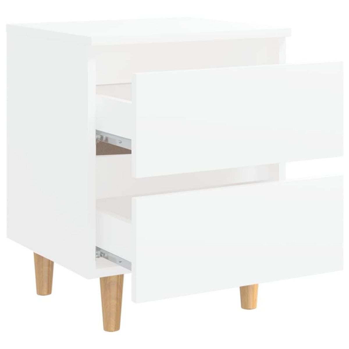 VIDAXL Table de chevet avec pieds en pin Blanc 40x35x50 cm