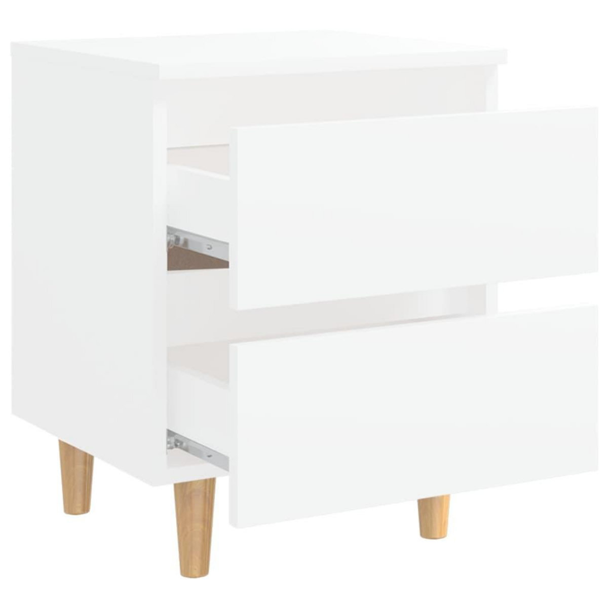 VIDAXL Table de chevet avec pieds en pin Blanc 40x35x50 cm