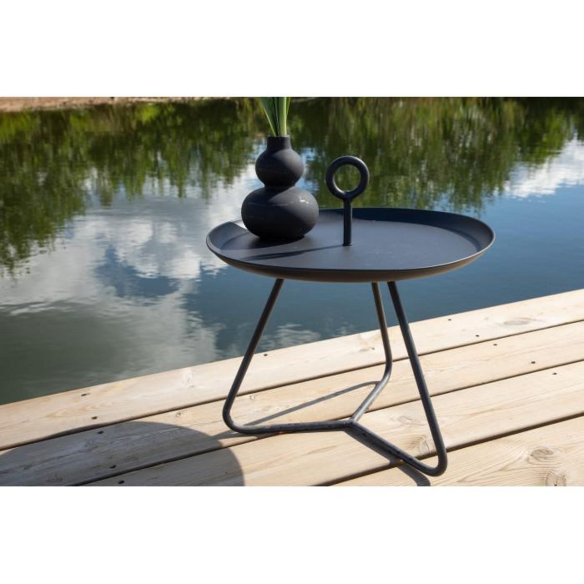 Paris Prix Table d'Appoint de Jardin  Pamplona  40cm Noir