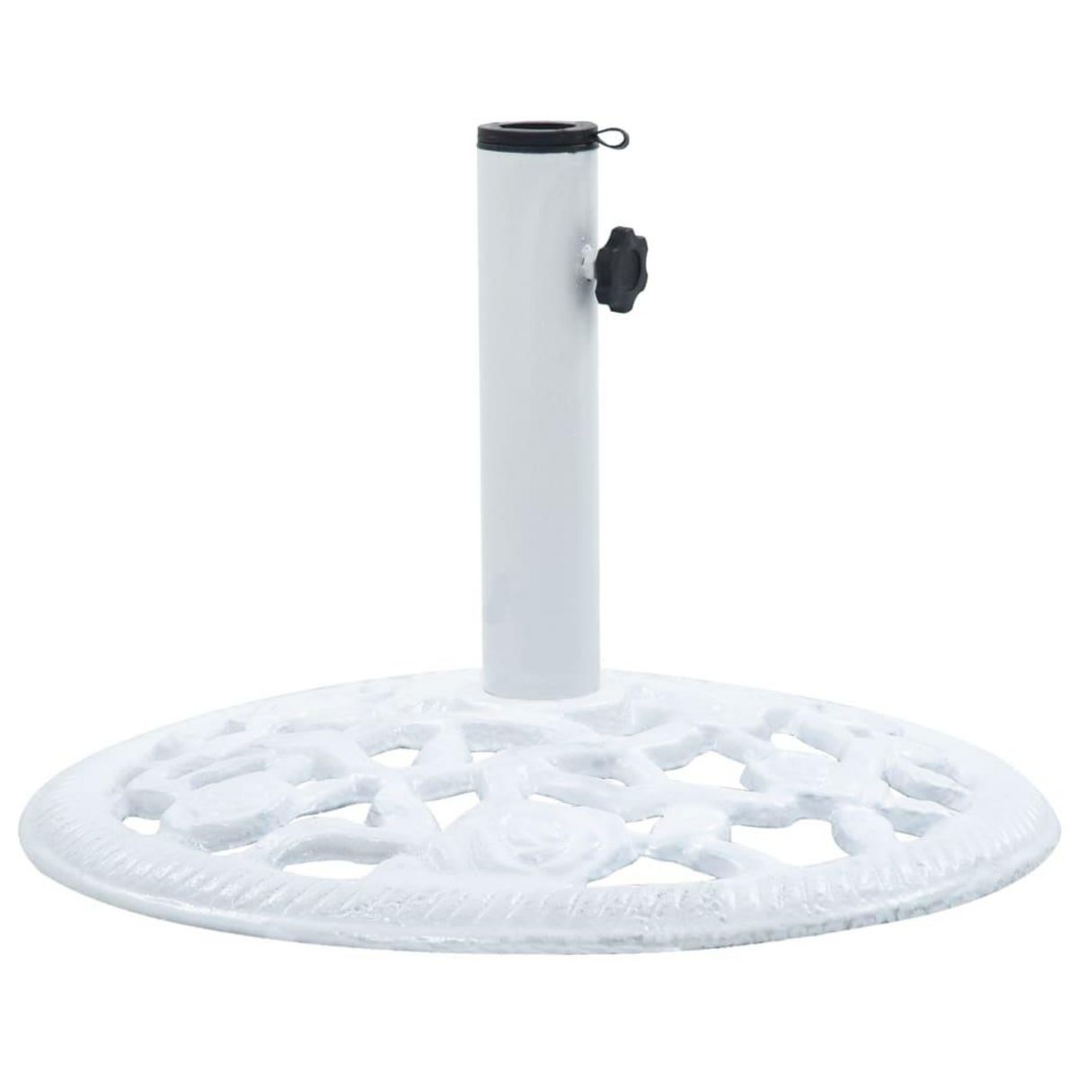 VIDAXL Socle de parasol Blanc 12 kg 48 cm Fonte